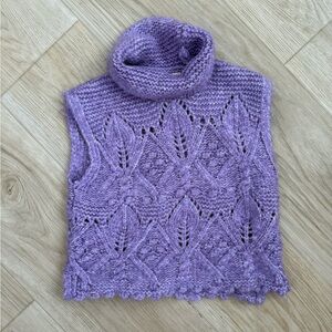 Zara Kids Purple Knit Cowl Neck Sweater